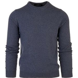 Cashmere Zone Herentrui van kasjmier-wol, ronde hals, warm, zacht, gemaakt in Italië, stijlvol en elegant, jeans, M