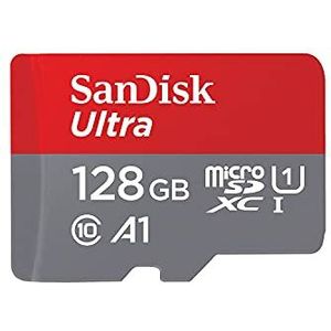 SanDisk Ultra 128GB microSDXC Memory Card + SD Adapter with A1 App Performance Up to 120MB/s, Class 10, UHS-I