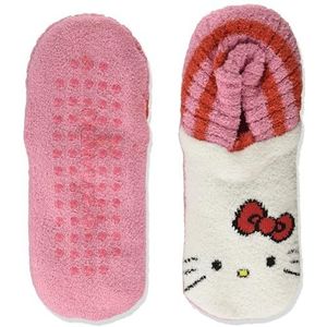Hello Kitty Women's Holiday Flexible Knit Slipper Socks, White Prim, 9-11
