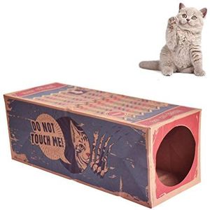 PUNELE Kattunnel, kattentunnel, speelgoed, opvouwbaar kraftpapier, kattentunnel, speeltunnel voor kleine dieren die een sluik verstoppen, interactief kattenspeelgoed bekijken