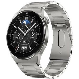 22 mm titanium metalen band geschikt for Huawei Watch 3/GT3 Pro lichte roestvrijstalen polsband geschikt for Samsung Watch 3/S3/Amazfit GTR/Stratos (Color : Silver, Size : 22mm width strap)