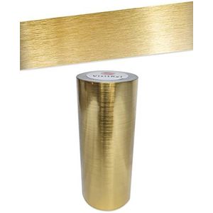 VisitRyl Zelfklevend behang, waterdicht, pvc, plint, voor keuken en badkamer, wanddecoratie, geborsteld goud, 5 cm x 500 cm