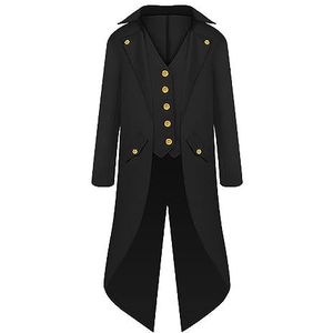 Heren steampunk vintage jas,Steampunk slipjas jas Halloween kostuums voor mannen | Lichtgewicht Steampunk-jas voor Halloween-foto's, vampiers, jongens van 6-14 jaar Huasean