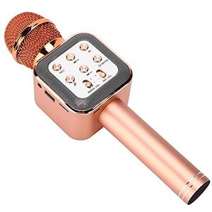 Karaoke draadloze microfoon, roségouden elektrische Bluetooth-microfoonluidspreker voor feest voor thuis(Rose goud)