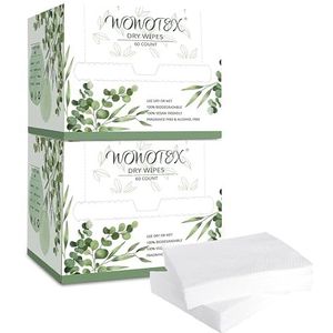 WOWOTEX Wegwerphanddoek biologisch afbreekbare grote droge gezichtsdoekjes 120 count/2 dozen extra dikke zachte schone gezichtshanddoeken voor de gevoelige huid, make-up verwijderen,