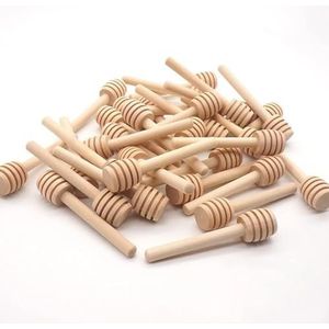 PIQIUQIU 30 x honinglepels van hout met groot handvat, ideaal voor jam of honingpot, eetstoklepel met lange houten staaf om te mengen