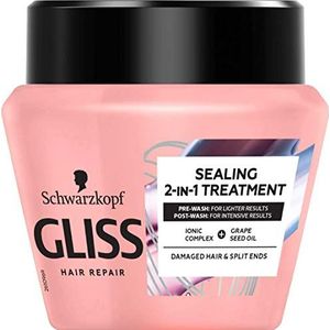 Schwarzkopf Gliss Split Ends Miracle Sealing 2-in-1 behandelingsmasker voor gespleten haarpunten, 300 ml