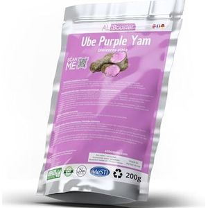 Paarse yampoeder (Ube - Yam) - Gestandaardiseerd extract 200g puur 100% natuurlijk zonder toevoegingen - Voor soep, smoothies, koffie, dranken, gebak