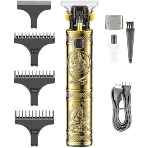Tondeuse voor mannen, tondeuse T9 kapper professionele tondeuse elektrische haarsnijmachine draadloze kapsel metalen trimmer voor mannen (kleur: gouden)