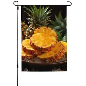 Cut Ananas Gedrukt Vlag Decor Banner Dubbelzijdig Afdrukken Tuin Vlag Voor Indoor Outdoor Huis Tuin