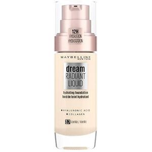 Maybelline New York B32861 Dream Radiant Liquid - 3.7 Vanilla Foundation Geschikt voor de Droge Huid met Hyaluronzuur 30 ml,