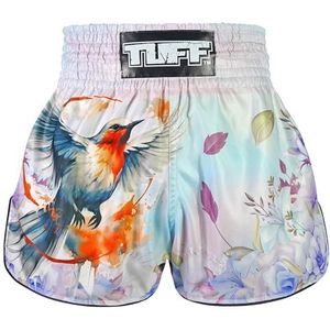 Tuff Sport Muay Thai Boksshorts, retrostijl, klassieke slim cut, MMA, kickboksen, workout-set, Tuf-rms113-mtc, L