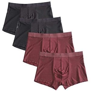 Heren Boxershorts 4 stuks bamboe vezel plus grote maat shorts ademend ondergoed 5XL 6XL 7XL 8XL