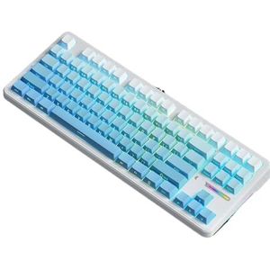 QPSJXN Draadloos RGB Mechanisch Gaming Toetsenbord 87 F87 Pro Bluetooth USB 2.4g PBT Compatibel (F87Pro BuleStarSea)