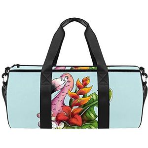 Reizen strandtassen, grote sport gym overnachting plunjezak Flamingo blauw dierenprint schoudertas met droge natte zak