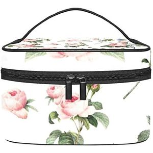 Bloem make-up organizer tas, reismake-up tas organizer case draagbare cosmetische tas voor vrouwen en meisjes toiletartikelen, Meerkleurig, 22.5x15x13.8cm/8.9x5.9x5.4in