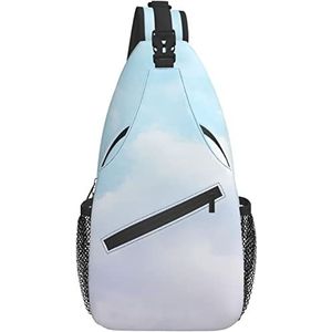 Sling Bag Cloud Sky Gradiënt Blauw Wit Pastel Schouder Crossbody Tas Unisex Casual Dagrugzak Duurzame Sling Borsttas Voor Dagelijks Uitje Outdoor Sport Hardlopen, Heuptas 1189, 9X19X39cm