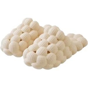 Sandalen, Comfort Bubble Soft EVA platte slippers for dames Dames pantoffels(Beige,46 EU)