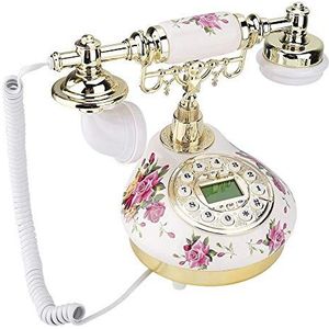 Antieke vaste telefoon, retro draadloze telefoon met FSK- en DTMF-beller-ID-weergave, ruisonderdrukking, handsfree-functie, achtergrondverlichting, auto-IP voor privégebruikers, hotel.