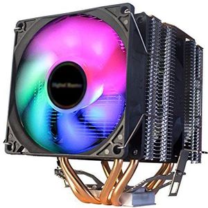 VIQUTRG Twin Towers CPU Cooler 90mm 4pin PWM-ventilator Koeling Fit for Intel LGA1150 1151 1155 1156 775 AMD AM3 AM4 Cooler RGB CPU Cooler Fit for pc xiaolu (Color : ST 4 copper 1, Size : 3FANs 4PIN