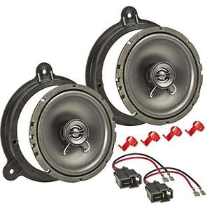 tomzz Audio 4038-001 Speaker installatie set compatibel met Nissan Micra Note Qashqai Juke X-Trail Navara 165mm coax systeem TA16.5-Pro