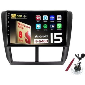 Android 15 Autoradio Sat Navi voor S-ubaru Forester 3 (2007-2013) 9 Inch Touchscreen Multimedia Speler met Draadloze Carplay GPS Navigatie FM RDS Bluetooth 5G-WiFi SWC DSP,M150s