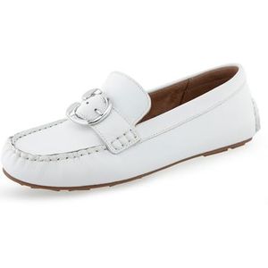 Aerosoles Loafer voor dames, plat, wit leer, 10 UK, Wit leder, 10 UK Wide