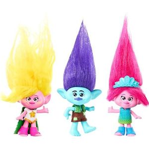 Mattel DreamWorks Trolls band samen kleine poppen met mode-outfit en pluche haar, speelgoed geïnspireerd door de film