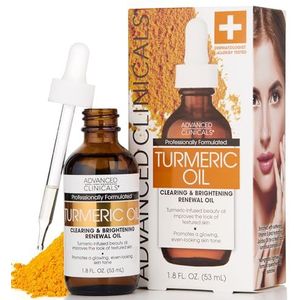 Advanced Clinicals Kurkuma-olie voor gezicht antioxidant formule met rozenextract en jojoba-olie voor droge huid, roodheid en onzuiverheden. (1,2 oz)