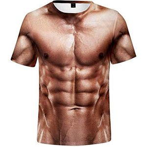Zomer 3D Gespierd Mannelijk T-Shirt Bodybuilding Korte Mouwen Street Ademende Casual Comfortabele Top,M