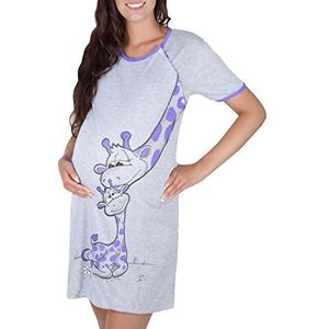 Mija 2-in-1 mooi borstvoedingsnachthemd & zwangerschapsnachthemd 2050, lila, L