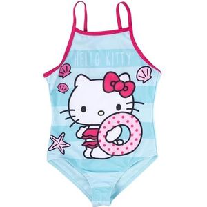Hello Kitty Badpak voor meisjes - Summer Love kinderzwempak blauw, blauw, 122/128 cm