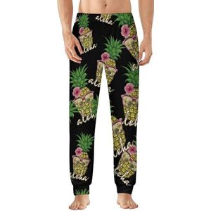 Aloha Ananasbril Heren Pyjama Broek Zachte Lounge Bottoms Lichtgewicht Slaapbroek