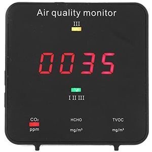 CO2-meter Binnenshuis, Datalogger Kooldioxidedetector op Tafelblad CO2-detector Luchtkwaliteitsmonitor, Draagbare USB en Batterijgevoede Draadloze Luchtkwaliteitsmonitor Binnenshuis voor Thuiskantoor