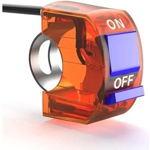 Motorfiets Stuur Schakelaar 3-draads Universele Motorfiets Stuur Vlamdovende Schakelaar Aan/uit-knop Met LED-lampje Voor Motor ATV DC12V/10A(Orange)