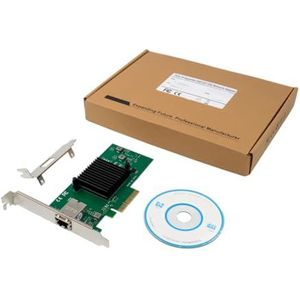 Goufride 1Set PCIeX4 10G NIC Adapter met AQC107 Chipset Hoge Prestaties 10GbE Netwerken Adapter Alleen Enkele Poort 10G Netwerkkaart Groene PCIE X4 10Gigabit Netwerkkaart 10G Koperen Kabel Server NIC
