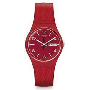 Swatch Unisex volwassenen analoog kwarts horloge met siliconen armband GR710