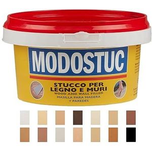 Originele MODOSTUC houten stopverf - 1 kg gebruiksklare vulmassa voor hout & muur, houtvuller, perfecte kleefkracht & sneldrogend, ideaal voor het herstellen van houtschade, lichte grenen kleur.