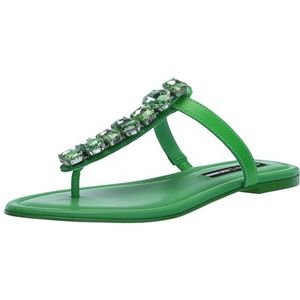 Steve Madden Dames Jessica Rich Gemma platte sandaal, groen multi, 36,5 UK, Groen Multi, 38 EU