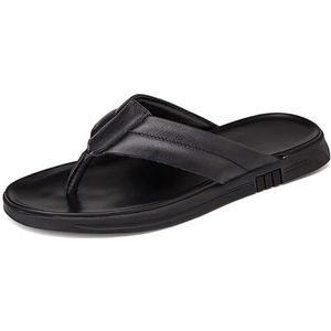 Zomerschoenen for heren Comfortabele strandslippers for heren Eenvoudige herenslippers Outdoor casual sandalen (Color : Black, Size : 43)