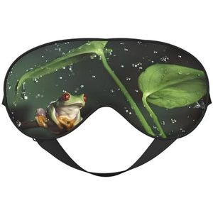 Peace Tree Frog Unisex Elastische Verstelbare Gesp Ontwerp Verduisterend Slaap Oogmasker voor Thuis Reizen Yoga Kantoor Nap