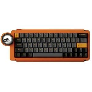 QPSJXN Magnetische schakelaar RGB bedraad toetsenbord met planetaire versnelling en aluminium ontwerp met lage vertraging, compatibel met DRY Ice Ring 63 RT (Starburst Orange)