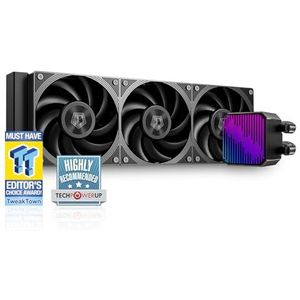 ID-COOLING DX360 MAX Liquid CPU-koeler 360 mm ARGB AIO-koeler, 38 mm dikke radiator, 3 x 120 mm hoog-efficiënte ventilatoren zonder toerentalondersteuning, Intel LGA1851/1700/1200/115X & AMD AM5/AM4,