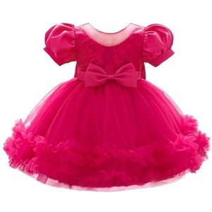 Lito Angels Prinsessenjurk voor baby's, meisjes, ceremonie, tule, met hoofdband voor bruiloft, verjaardag, feest, schieten, foto, maat 74-14, 9 maanden - 3 jaar, Felroze, 9 Maanden