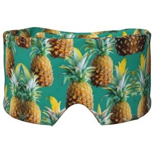 Tropische ananas Hawaiiaanse print slaap oog oormasker zacht en comfortabel oogblinder blinddoek schaduw voor mannen vrouwen