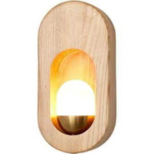 Moderne Witte Acryl Lampenkap Wandlampen Met Gouden Metalen Afwerking, Houten Bekabelde Wandverlichtingsarmaturen Slaapkamer Nachtkastjes(1 pack)