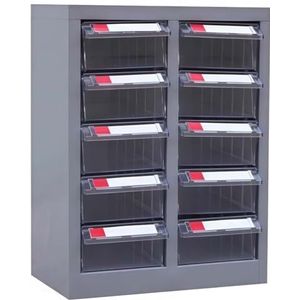 TAUIANE 10-100 Drawers Parts Cabinet, Bolt and Nut Tool Storage Cabinet, Part Cabinet Organization Shelves, with ABS/PS Material Drawer, for Tool Hardware Storage,B,10 drawers without door