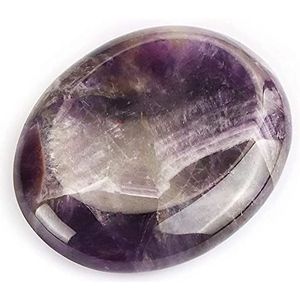 Artistone Crystal Thumb Worry Stone gepolijste palm chakra duim zorgenstenen helende kristallen voor angst stressvermindering meditatie reiki balancing massage met geschenkdoos (amethist)