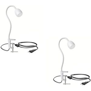 ledscom.de 2 stuks GU10 klemverlichting KLUK met zwanenhals, wit incl. GU10, 3-staps dimbaar, warm wit, W,