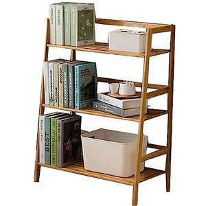 TsoLay Boekenplank boekenplank meerlaagse staande boekenkast multifunctioneel opbergrek display hout open ladderplanken voor thuis en op kantoor boekenkast boekenkast opslag